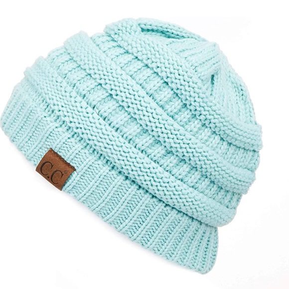 C.C Beanie Cable Knit - Light Blue - Picture 2 of 6